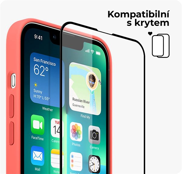 Üvegfólia Tempered Glass Protector iPhone 13 mini 3D üvegfólia + kamera védő fólia + felhelyező keret - Case Friendly ...