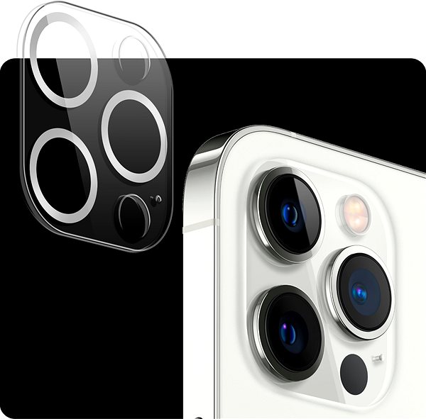 Objektiv-Schutzglas Tempered Glass Protector für die iPhone 12 Pro Kamera, silber ...