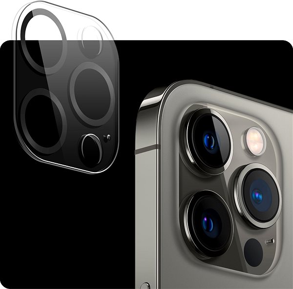 Objektiv-Schutzglas Tempered Glass Protector für die iPhone 12 Pro Kamera, grau ...