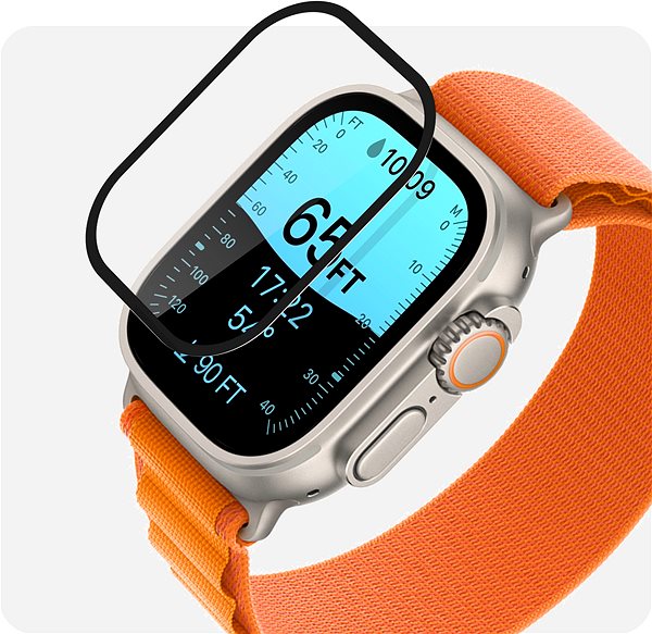 Ochranné sklo Tempered Glass Protector na Apple Watch Ultra 49 mm, vodoodolné ...