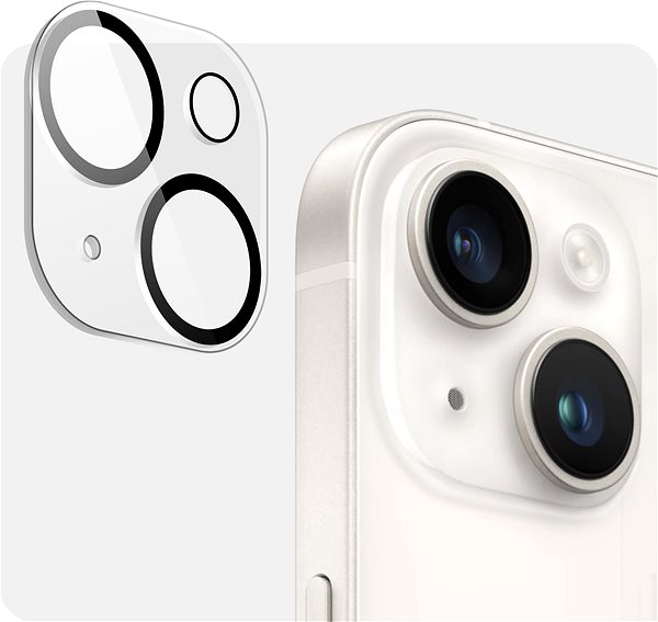 Kamera védő fólia Tempered Glass Protector 360° az iPhone 14-hez + kameravédő + védőkeret ...