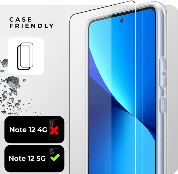 Glass Screen Protector Tempered Glass Protector for Xiaomi Redmi Note 12 5G (compatible with the case) ...