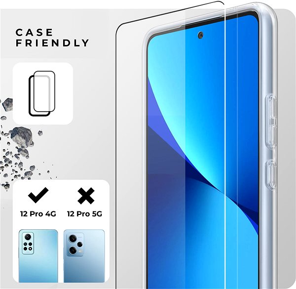 Glass Screen Protector Tempered Glass Protector for Xiaomi Redmi Note 12 Pro 4G + camera glass, compatible with the case ...