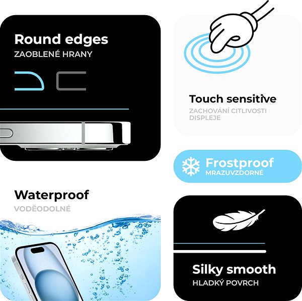 Üvegfólia Tempered Glass Protector iPhone 15 üvegfólia + kamera védő fólia (portaszító ragasztóréteggel) - Case Friendly ...