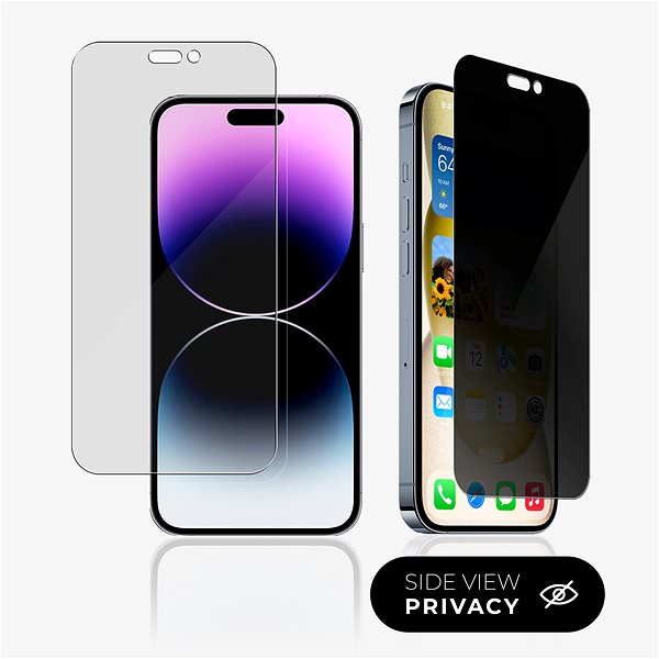 Schutzglas Tempered Glass Protector für iPhone 15 Plus, PRIVACY GLASS + Kameraglas ...