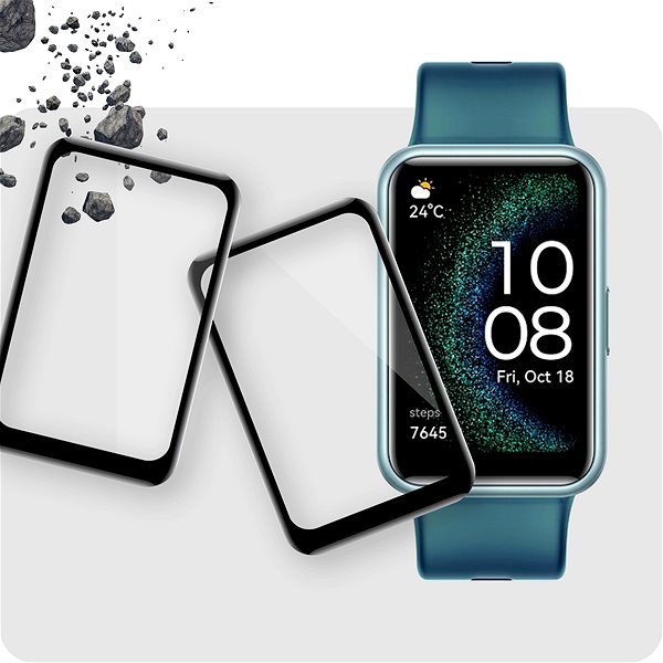 Schutzglas Tempered Glass Protector für Huawei Watch Fit SE, wasserdicht (2 Stück im Pack) ...