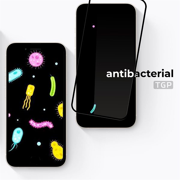 Objektiv-Schutzglas Tempered Glass Protector Antibacterial für iPhone 14 Pro (Case Friendly) + Kameraglas ...