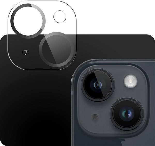Ochranné sklo na objektív Tempered Glass Protector na iPhone 14/14 Plus, 3D Glass, čierna ...