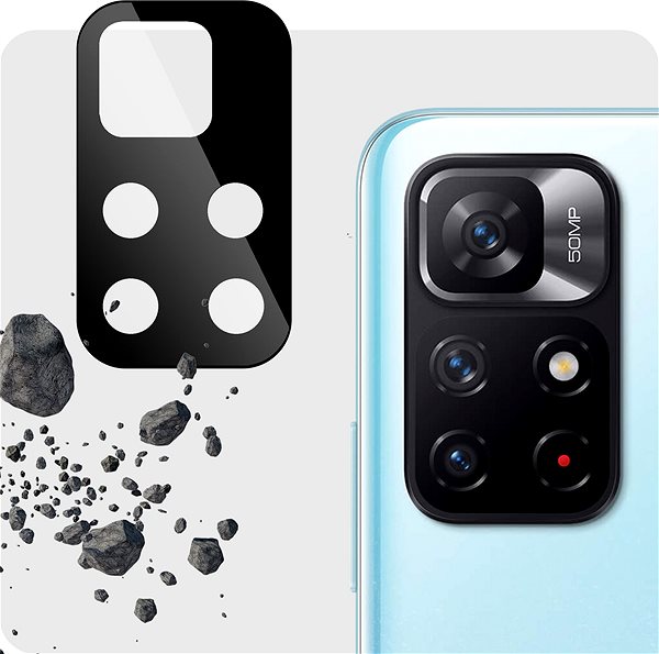 Objektiv-Schutzglas Tempered Glass Protector für Xiaomi Redmi Note 11s 5G - schwarz ...