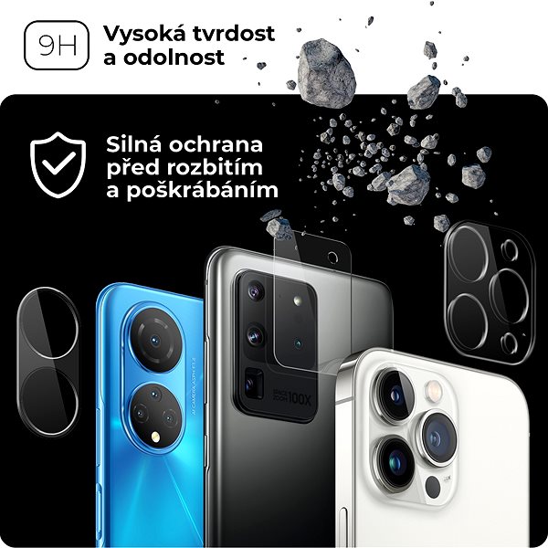 Kamera védő fólia Tempered Glass Protector Samsung Galaxy S23+ / S23, fekete ...