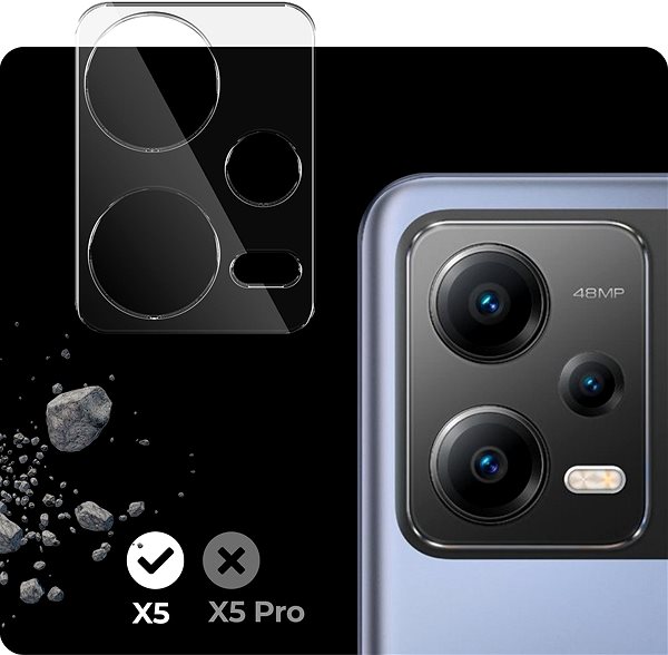 Kamera védő fólia Tempered Glass Protector a POCO X5 objektívhez, kompatibilis a tokkal ...