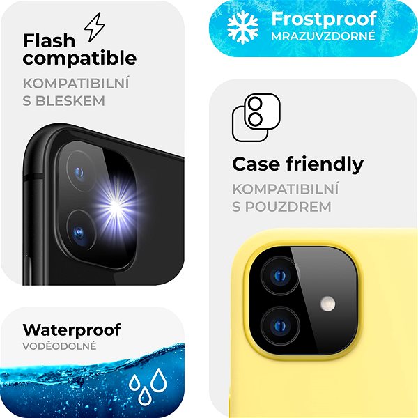 Kamera védő fólia Tempered Glass Protector iPhone 11 / 12 mini kamera védő fólia - tokbarát ...