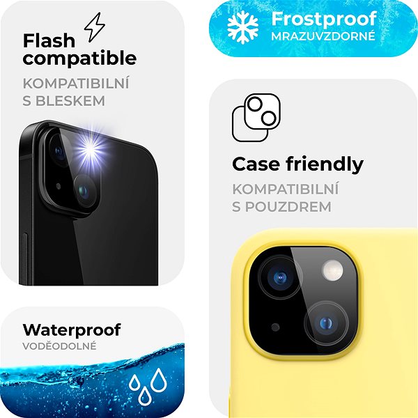 Objektiv-Schutzglas Tempered Glass Protector für iPhone 14 / 14 Plus Objektiv, kompatibel mit der Hülle ...
