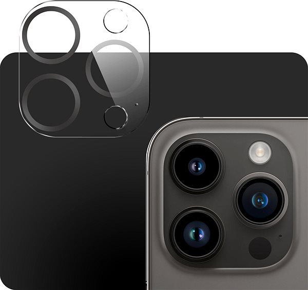 Kamera védő fólia Tempered Glass Protector az iPhone 14 Pro / 14 Pro Max készülékhez, 3D Glass, fekete ...