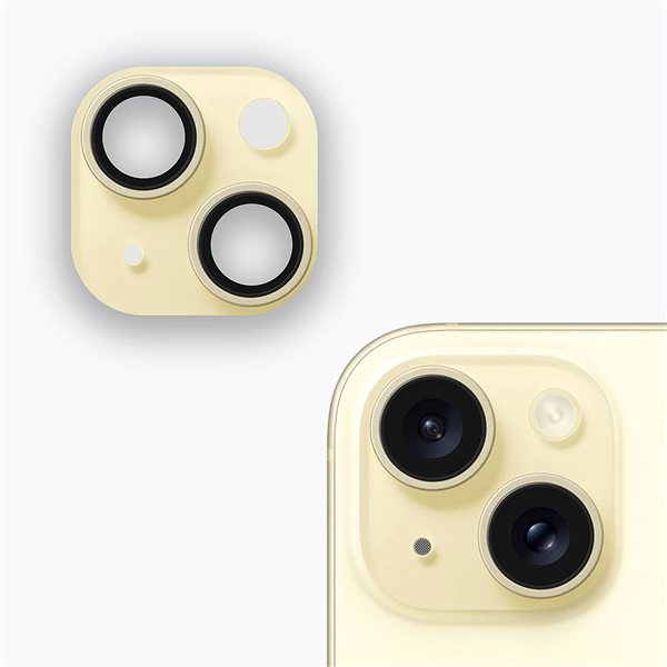Kamera védő fólia Tempered Glass Protector iPhone 15/15 Plus kamera védő fólia - sárga ...