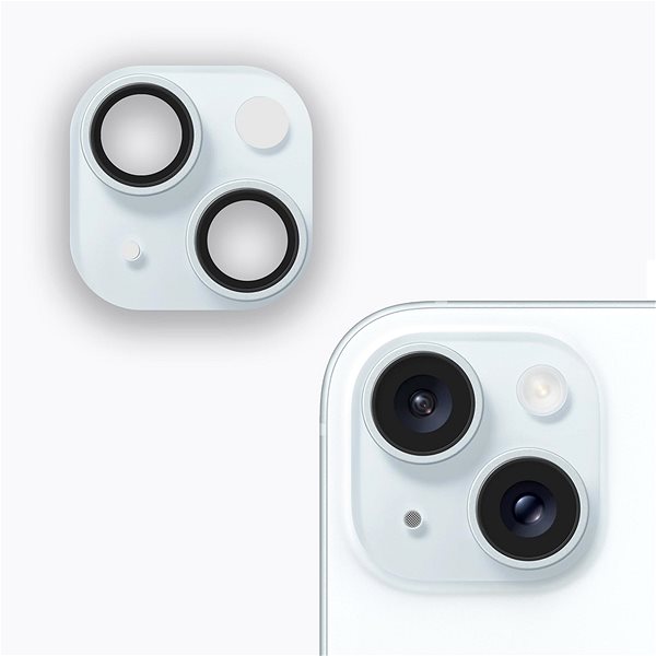 Kamera védő fólia Tempered Glass Protector iPhone 15 / 15 Plus / 14 / 14 Plus üvegfólia - kék ...