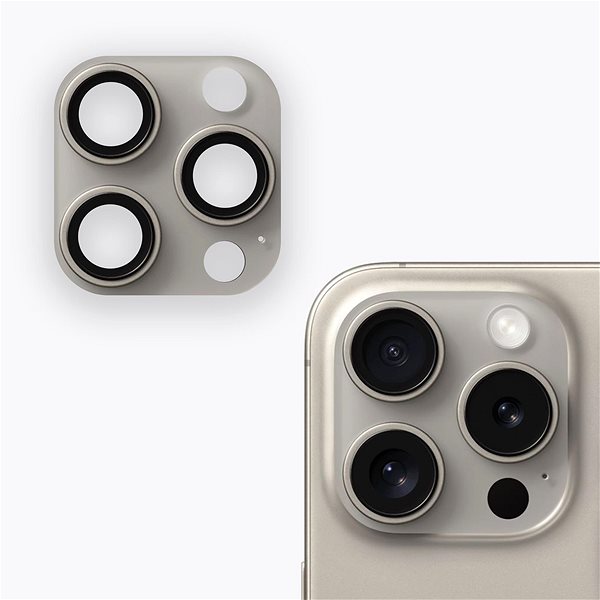 Kamera védő fólia Tempered Glass Protector iPhone 15 Pro/15 Pro Max kamera védő fólia - szürke ...