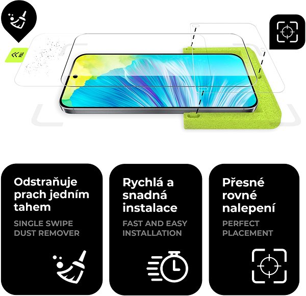 Glass Screen Protector TGP for Samsung Galaxy A35 (SELF-INSTALLING APP) compatible with case and fingerprint reader ...