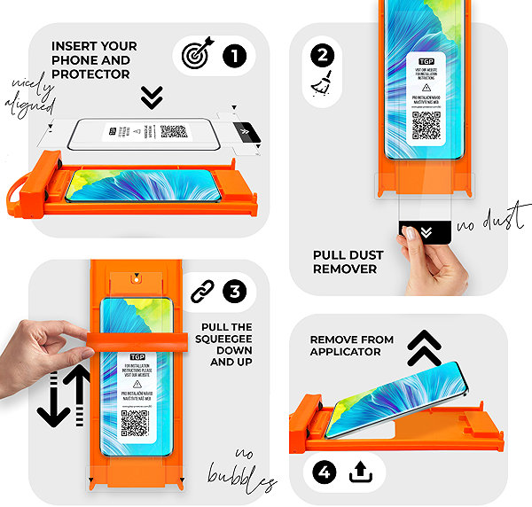 Glass Screen Protector TGP for Honor Magic 7 Pro, (Magic3D) self-cleaning applicator with mechanical squeegee ...