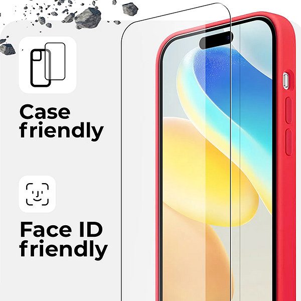 Glass Screen Protector Tempered Glass Protector for 15 Pro Max, compatible with the case ...