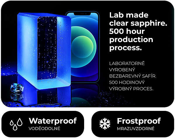 Glass Screen Protector TGP sapphire for iPhone 14 Pro + GIA certificate (55 carat) compatible with the case ...