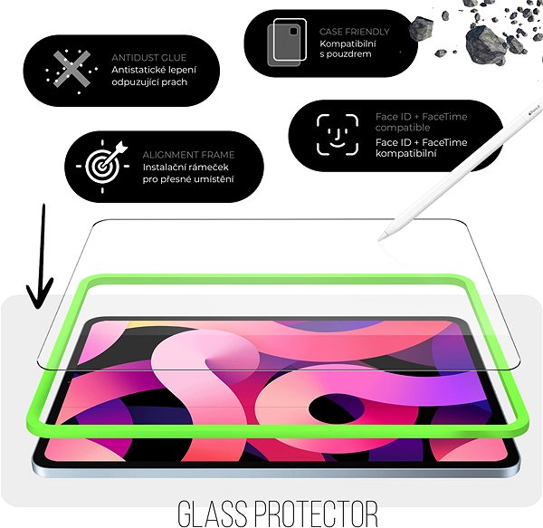 Schutzglas empered Glass Protector  ANTIDUST iPad Air 11" 2024 + Applikator + magnetisches Paperlik ...