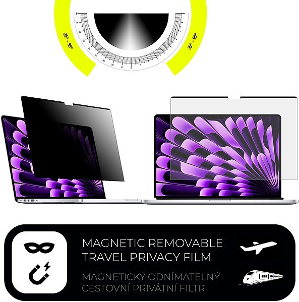 Glass Screen Protector TGP for MacBook Neo 13'' 2026 - magnetic removable privacy filter ...