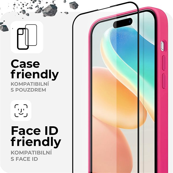 Ochranné sklo Tempered Glass Protector na iPhone 15, EXTREME EDITION (Case Friendly) ...