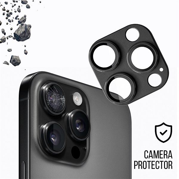 Objektiv-Schutzglas Tempered Glass Protector für iPhone 16 Pro / 16 Pro Max (Case Friendly und Flash) schwarz ...