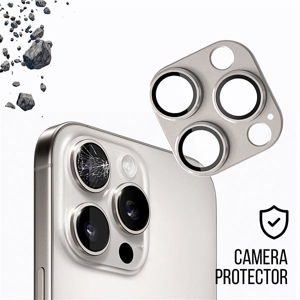 Objektiv-Schutzglas Tempered Glass Protector für iPhone 16 Pro / 16 Pro Max (Case Friendly) grau ...
