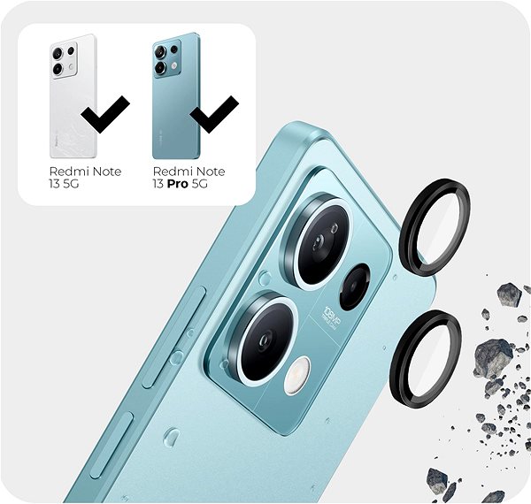 Objektiv-Schutzglas Tempered Glass Protector für das Xiaomi Redmi Note 13 5G / 13 Pro 5G (kompatibel mit dem Gehäuse) ...