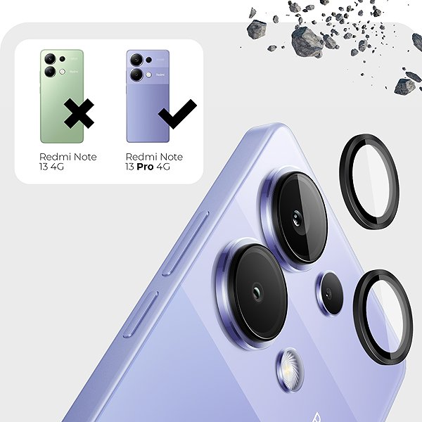 Objektiv-Schutzglas Tempered Glass Protector für das Xiaomi Redmi Note 13 Pro 4G (kompatibel mit dem Gehäuse) ...