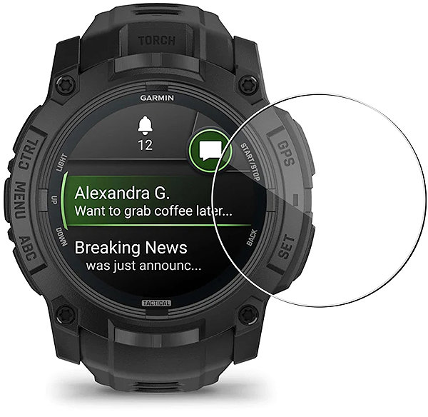 Glass Screen Protector Tempered Glass Protector for Garmin Instinct 3 Tactical 45mm, water resistant ...