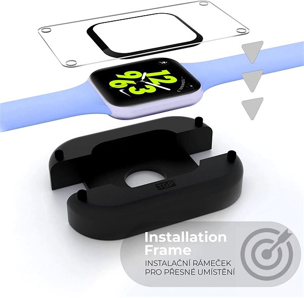 Schutzglas Tempered Glass Protector für Apple Watch 10 42mm + Applikator für präzise Platzierung ...