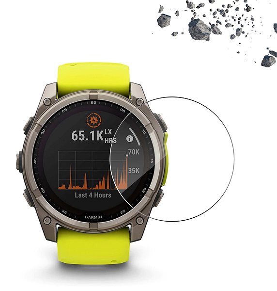 Glass Screen Protector Tempered Glass Protector for Garmin Fenix 8 Solar / AMOLED 51mm, waterproof ...