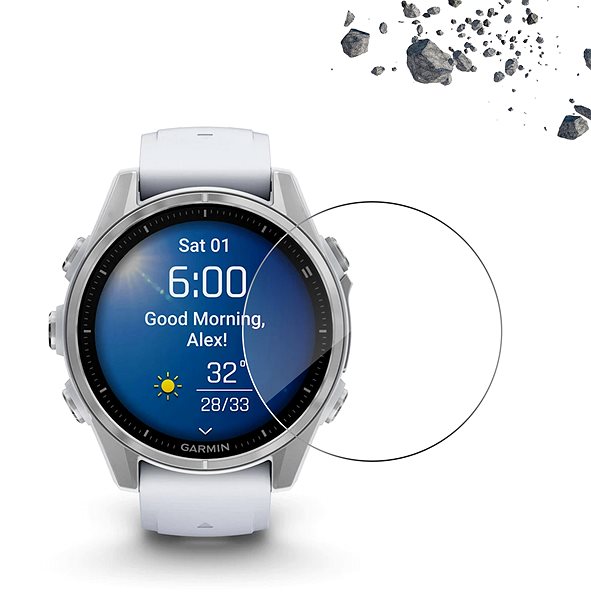 Glass Screen Protector Tempered Glass Protector for Garmin Fenix 8 AMOLED 43mm, water resistant ...