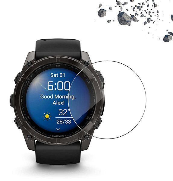 Glass Screen Protector Tempered Glass Protector for Garmin Fenix 8 AMOLED 47mm, water resistant ...