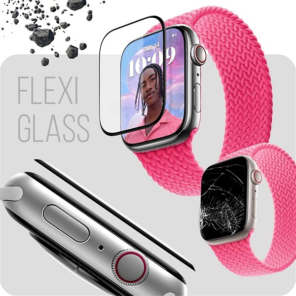 Ochranné sklo Tempered Glass Protector na Apple Watch 9/8/7 41 mm, vodoodolné + inštalačný rámček ...