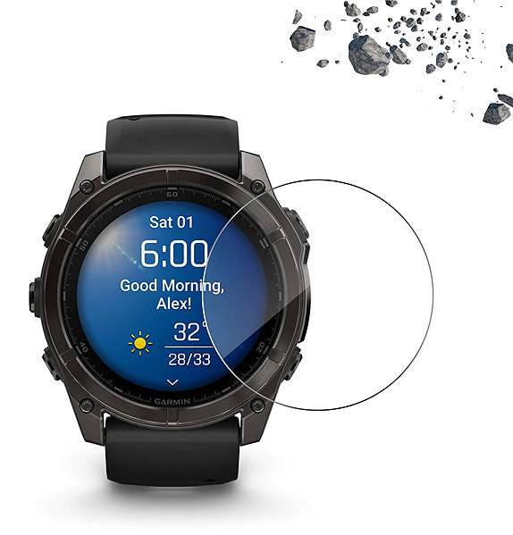 Glass Screen Protector Tempered Glass Protector for Garmin Fenix 8 AMOLED 47mm, water resistant ...