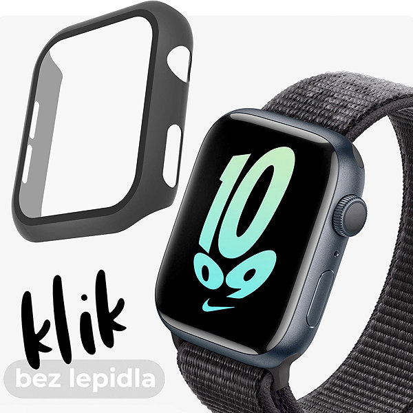 Glass Screen Protector Tempered Glass Protector for Apple Watch 9 / 8 / 7 45mm, black matte ...