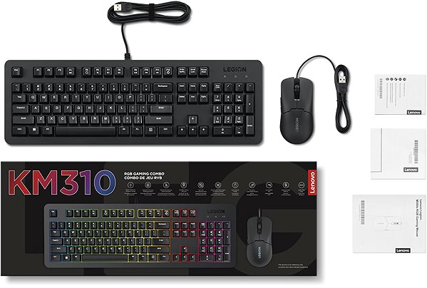 Keyboard and Mouse Set Lenovo Legion KM310 RGB Gaming Combo - US ...