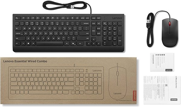 Keyboard and Mouse Set Lenovo Essential Wired Combo Keyboard and Mouse (CZ) ...
