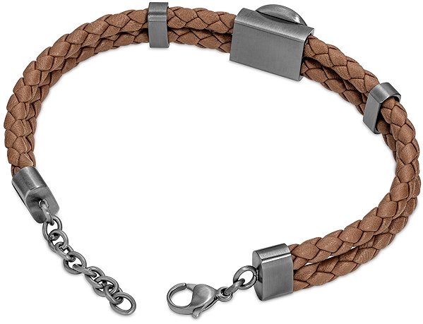 Timberland Double Men's Brown Leather Bracelet TDAGB0001902.
