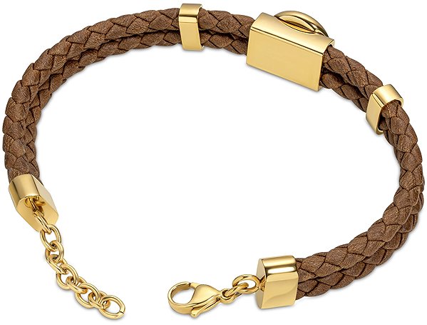 Timberland Double Men's Leather Bracelet, Brown TDAGB0001903.