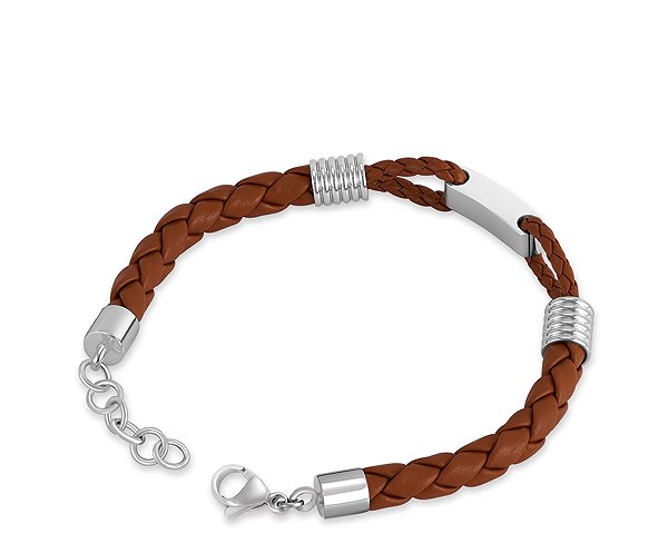 Timberland Men's Leather Bracelet Brown TDAGB0003001.