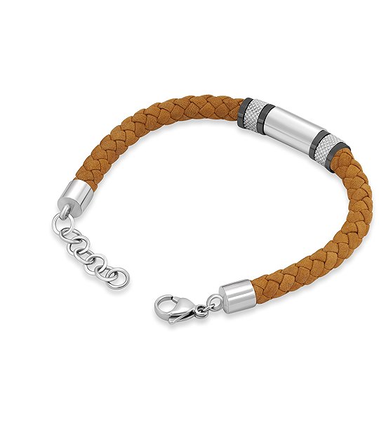 Timberland Men's Light Brown Leather Bracelet TDAGB0003203.