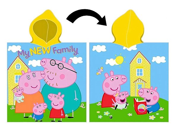TipTrade towelling poncho Pepina Piglet my new family 55 × 110 cm .