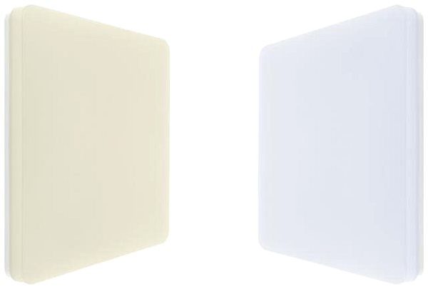 Deckenleuchte Tellur WiFi Smarte LED Deckenleuchte, quadratisch, 24 W, warmweiß, weiße Farbe Seitlicher Anblick