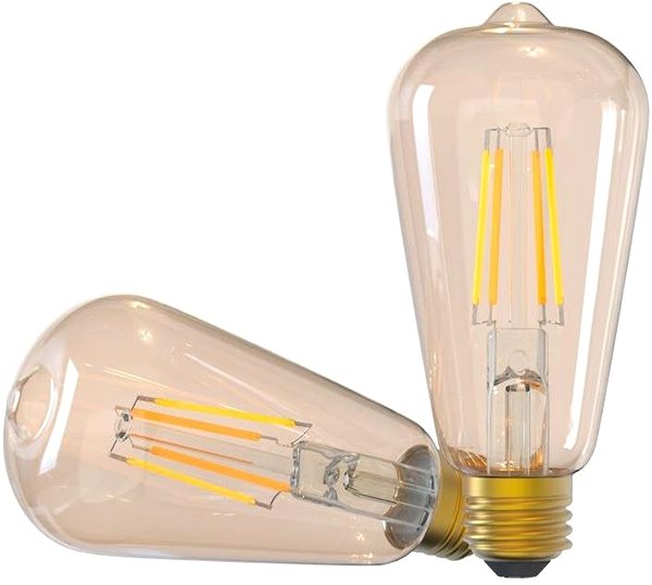 LED-Birne WiFi Smarte Glühbirne Filament E27, 6 W, bernstein, warmweiß Screen
