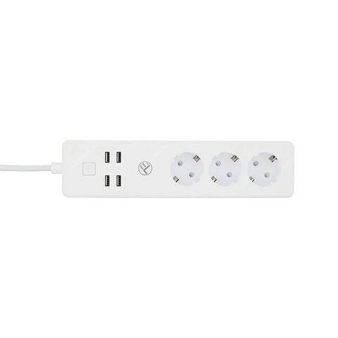 Okos konnektor Tellur WiFi Smart Power Strip, 3 x aljzat, 4 x USB 4 A, 2200W, 10 A, 1,8 m, fehér Képernyő